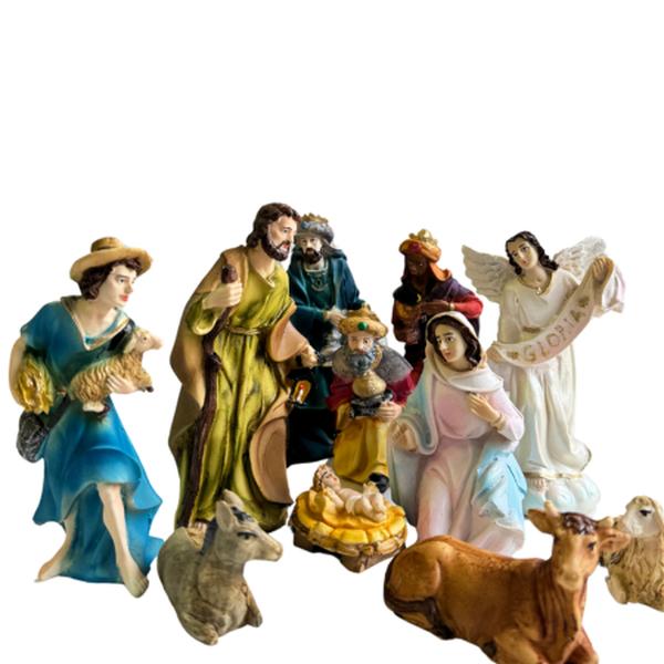 Small 11 pcs nativity set colorful 7 in