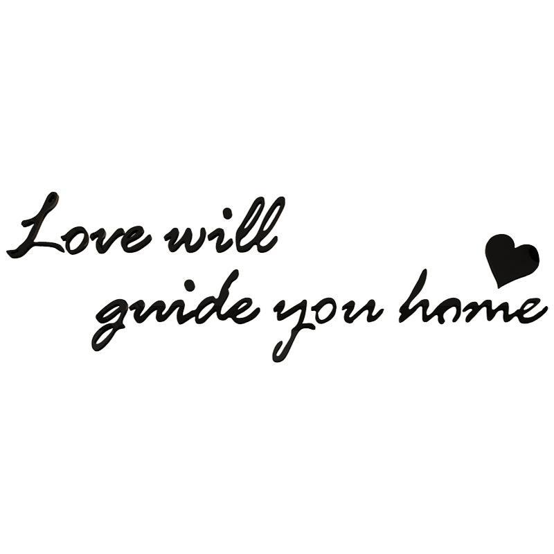 Love Will Guide You Home Letter Pattern Wall Sticker, 1 Count 3D Self Adhesive Wall Decal, Decorative Sticker for Home Living Room Bedroom