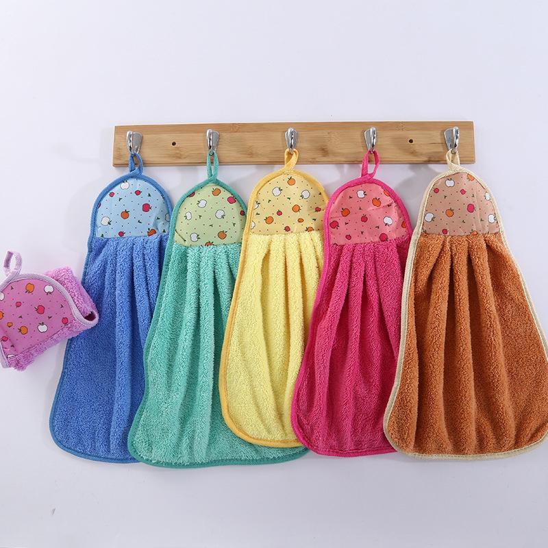 Random Color Coral Fleece Hand Towel, 10pcs set Colorful Soft Absorbent Towel, Hanging Handkerchief for Bathroom Kitchen Dormitory Hotel Salon