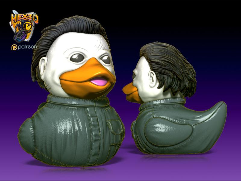 3D Printed Mike Myers Figurine for Duck Collectors and More - Quirky Home Decor by Hex3D Multicolor Ornaments jeep duck