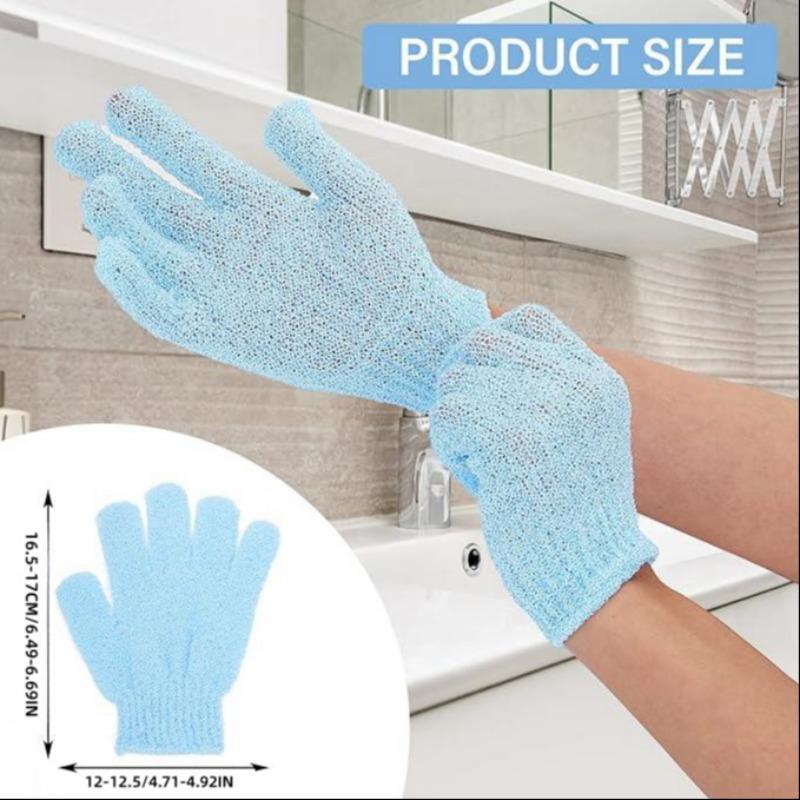 Back Scrubber & Gloves Kit, Nylon Back Exfoliator with Handles, Extended Length Back Washers, Stretchable Pull Strap Exfoliating Washcloth