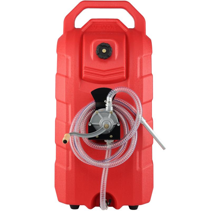 VEVOR 16 Gallon Fuel Caddy, 7.8 L min, Portable Gas Storage Tank Container with Hand Pump Rubber Wheels, Fuel Transfer Storage Tank for Gasoline Diesel Machine Oil Car Mowers Tractor Boat Motorcycle