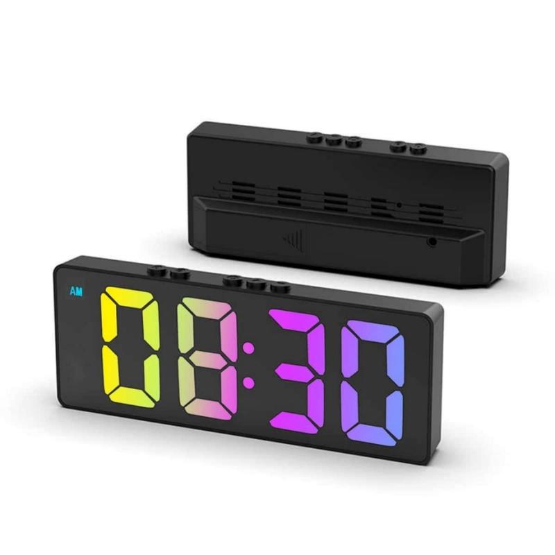 LED Electronic Alarm Clock, Battery Required Digital Clock with Temperature Display, Home Decor Clock for Bedroom Living Room (Battery Not Included)