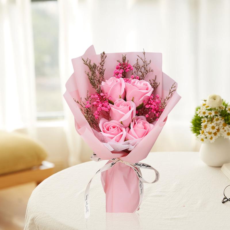 Artificial Soap Flower Bouquet Decoration Soft Touch 30x18cm Anniversary Gift for  Day, Thanksgiving Multifunctional, christmas gift