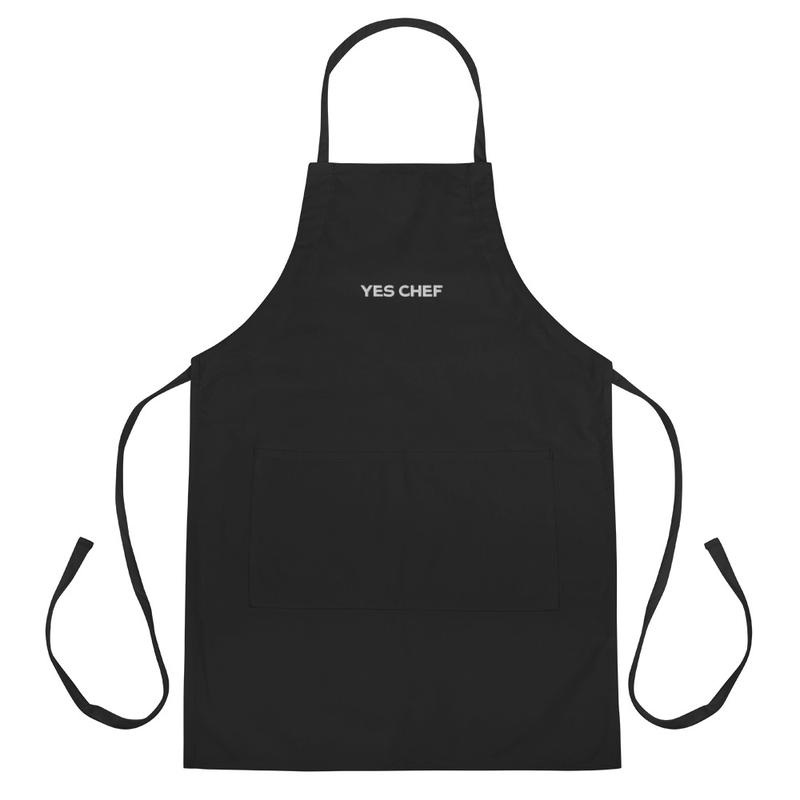 Yes Chef Embroidered Apron in Black | The Bear FX with Two Front Pockets for your Kitchen Accessory Adjustable Cotton Stylish and Trendy Apron | The Bear Season 3