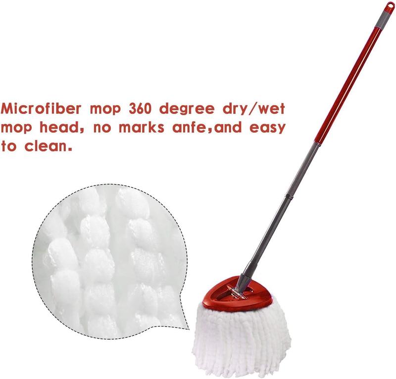 Spin Mop Head Refill & Base for O-Cedar EasyWring 1 Tank Mop System. Microfiber Spin Mop Replacement with 1 Rotating Base o cedar