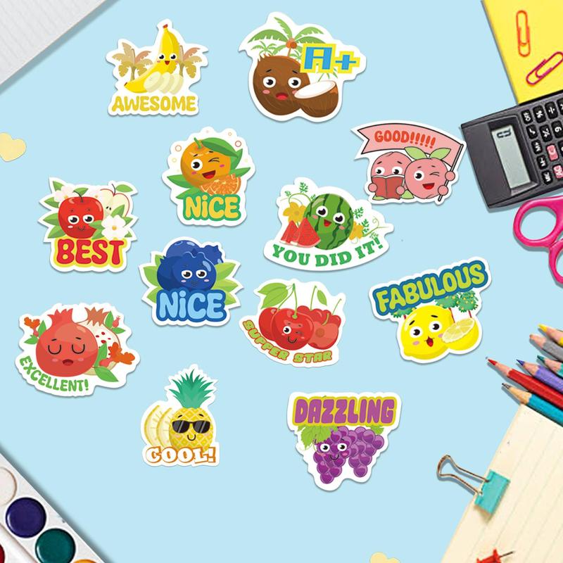 Fruit Pattern Scratch Sticker, 36pcs set Cute Creative Fun Fruit Sticker, Decorative Sticker for Classroom Home School