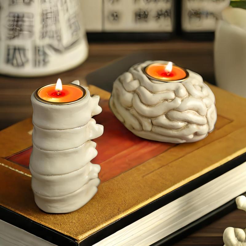 Heart & Brain & Spine Design Candle Holder, 1 Count Creative Candle Stand, Decorative Ornament for Home Living Room Bedroom