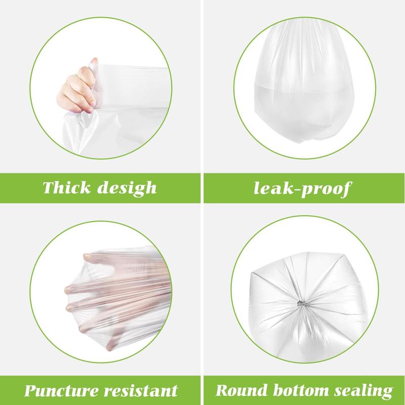 5 Gallon 330 Counts Strong Trash Bags Garbage Bags By, Bathroom Trash Can Bin Liners, Plastic Bags for Home Office Kitchen, Clear