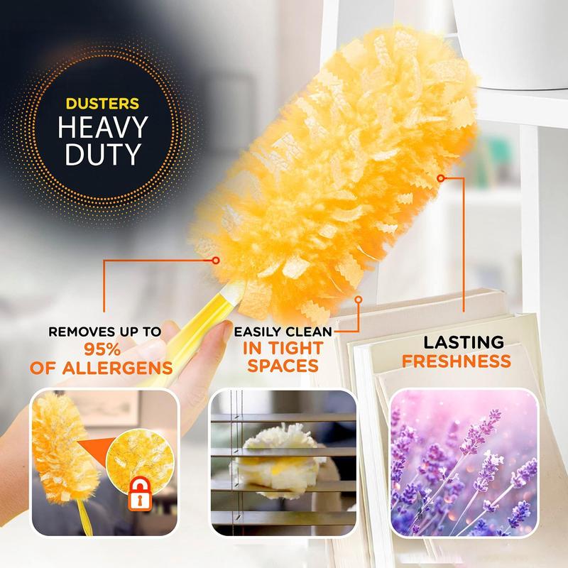 Microfiber Duster without Handle, 10pcs set Multi-surface Dust Removal Duster, Household Cleaning Supplies for Electronics, Furniture, Blinds, and Ceiling Fans