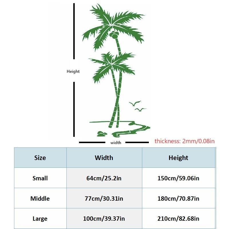 3D Coconut Tree Pattern Wall Sticker, 1 Count Self Adhesive Wall Decal, Wall Art Decorative Sticker for Home Living Room Bedroom