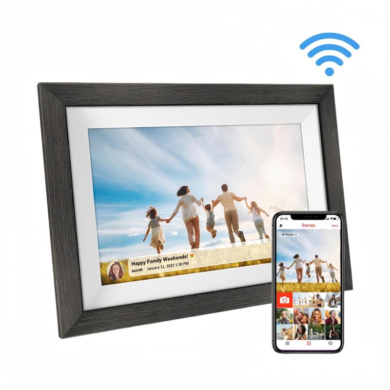 Black Friday | Thanksgiving & Christmas Gift 10.1 Inch Digital Touchscreen Photo Frame - WiFi Display, Memory Card Slot, Perfect for Living Room and Bedroom Decor with Biu Frame APP