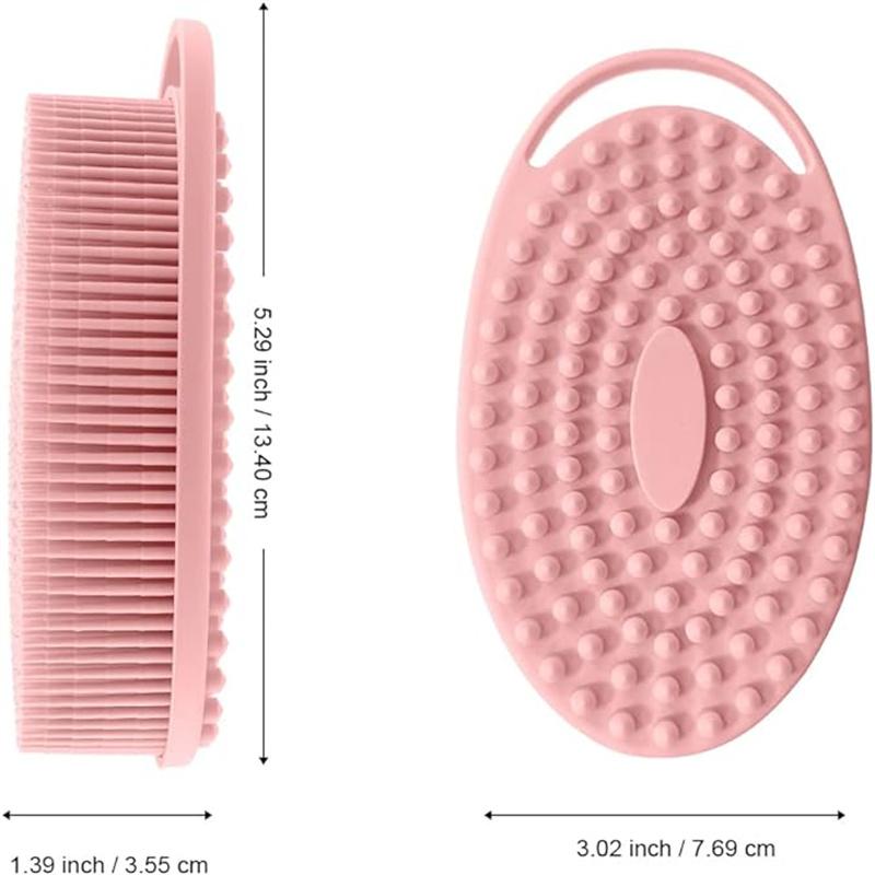 Soft Silicone Body Scrubber 2 PCS Silicone Body Shower, Silicone Loofah 2 in 1 Bath and Shampoo Brush, Body Scrubber Shower Cleaning Exfoliating Use for Sensitive Skin