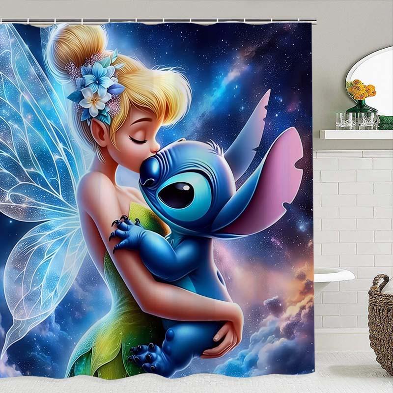 Disney Princess Pattern Shower Curtain, 1 Count Waterproof Bathroom Curtain with Hooks, Bathroom Decor for Home Hotel Salon Dormitory