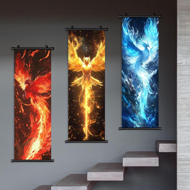 Creative Phoenix Pattern Wall Tapestry, 3 Counts set Modern Art Wall Decor, Wall Hanging Decor for Home Living Room Bedroom