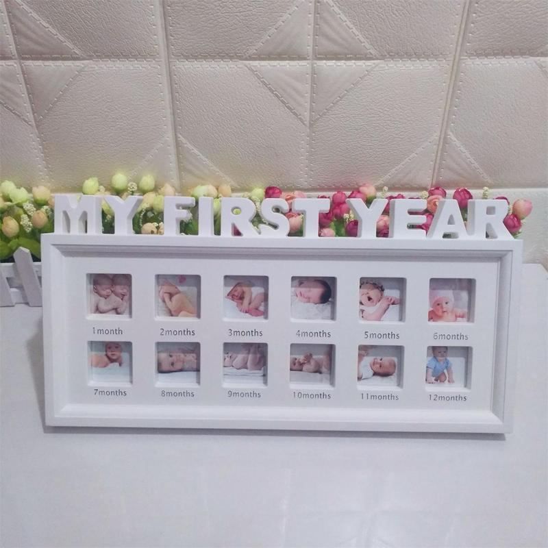 Baby Growth 12 Months Photo Frame, 1 Count Newborn Baby Photo Frame, Baby Growth Milestone Photo Frame, Home Decor