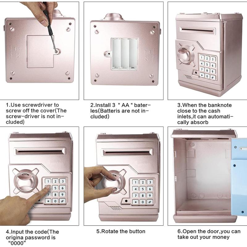 Piggy Banks, Electronic Password Code Money Banks ATM Banks Box Coin Bank for Boys and Girls