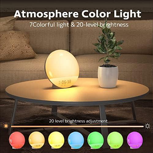 Sunrise Alarm Clock for HeavySleepers,Sunsetsimuation DecorAdjustable Smart Wake Up Light withSunrise，7Color Nightlight,7 Alarm Sounds