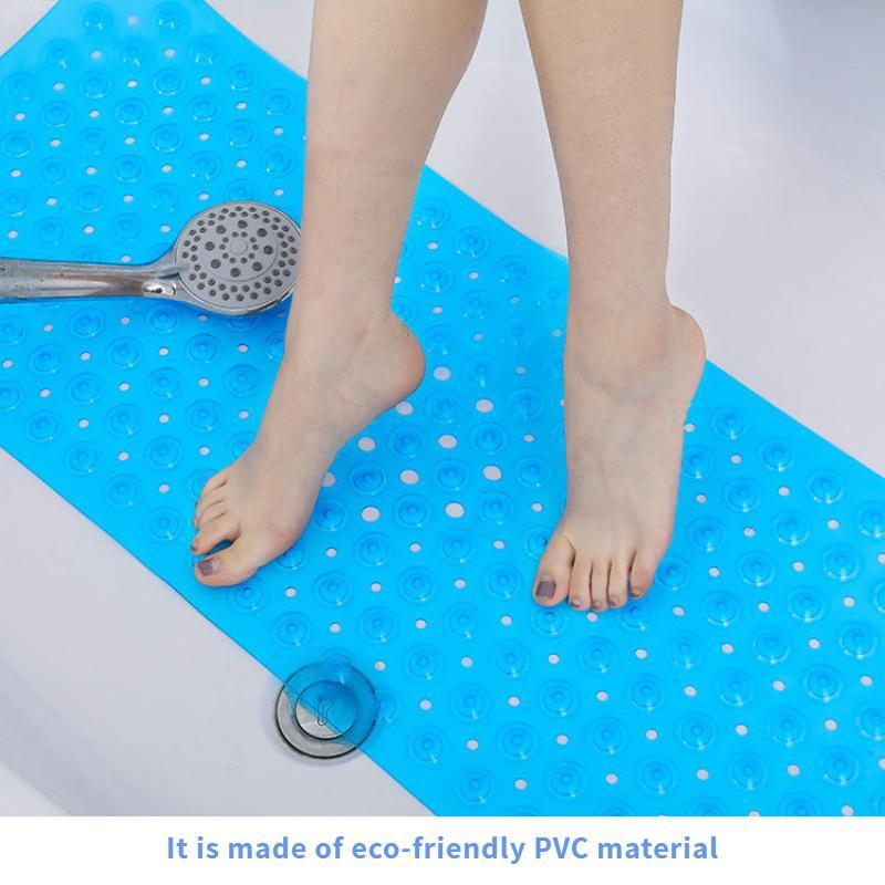 Solid-color Non-slip Bathtub Mat, 1 Count Extra-long Bathtub Massage Mat, Bathtub Mat with Suction Cup Design for Safe Showering, Special Non-slip Bathroom Mat for Bathtubs, Non-slip Bathroom Mat for Children, The Elderly and The Disabled, Washable Carpet