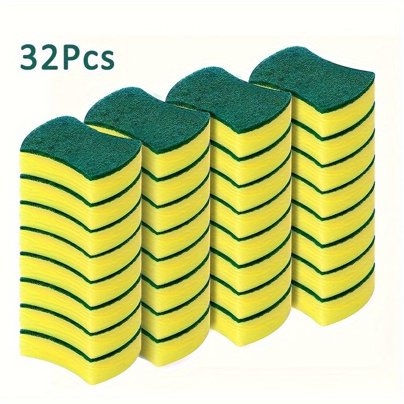 8 16 32pcs, 8 16 32-Piece Multifunctional Cleaning Sponge: Double-Sided Scouring Pad for Kitchen, Dishwashing, and Household Cleaning