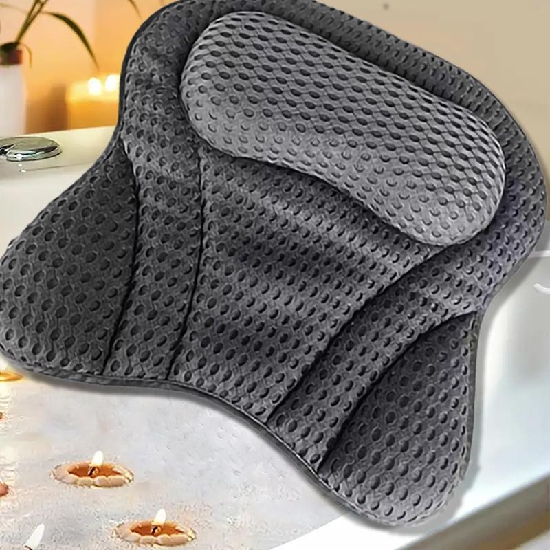 Bathtub Neck Support Pillow, Soft Bath Pillow for Bathtub, Comfortable Tub Bath Pillows for Head Back Support, Non-slip Suction Cups Spa Pillow for Women, Neck Massager, Back Massage