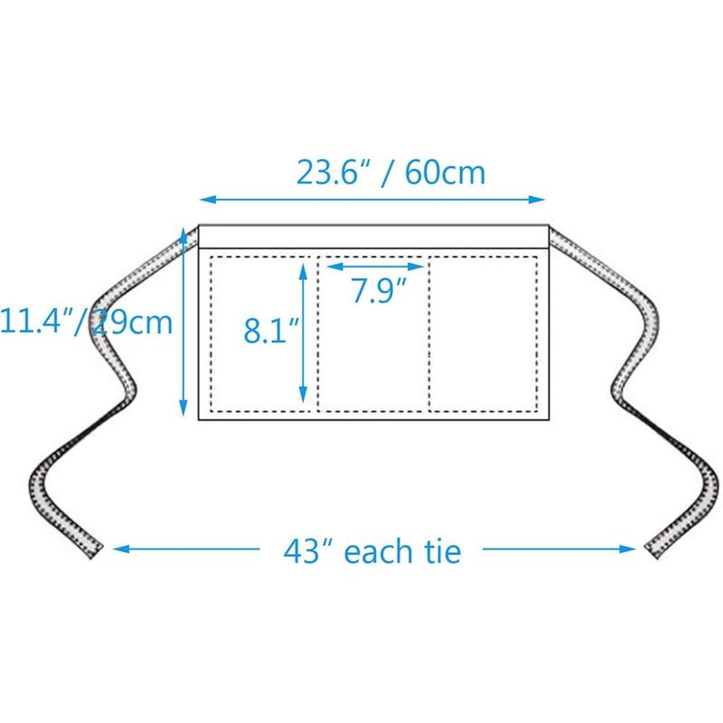 3 Pack Server Aprons With 3 Pockets, Oil &  Waitress Waiter Short Half  Apron