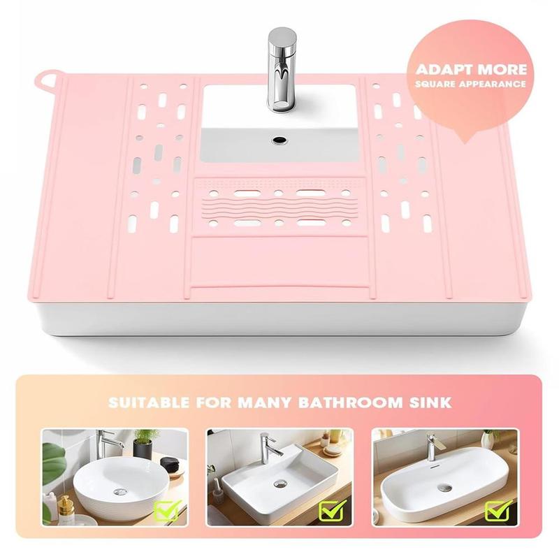 Sink Topper Foldable Sink Cover, Silicone Collapsible Sink Cover, Makeup Sink Cover Mat, Multifunctional Makeup Sink Cover Holder, Bathroom Gadgets