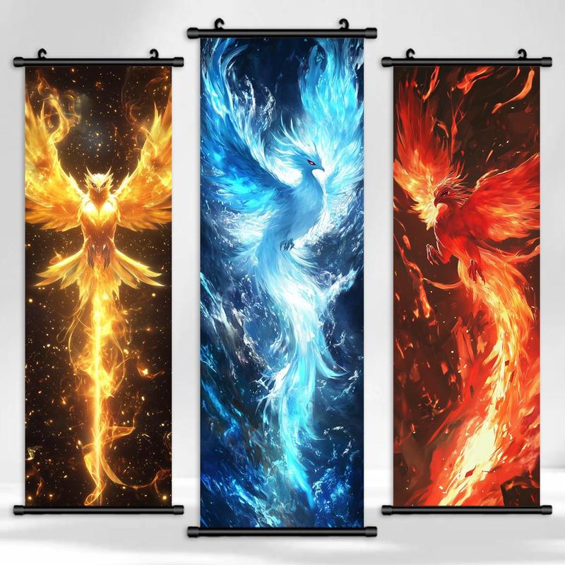 Creative Phoenix Pattern Wall Tapestry, 3 Counts set Modern Art Wall Decor, Wall Hanging Decor for Home Living Room Bedroom