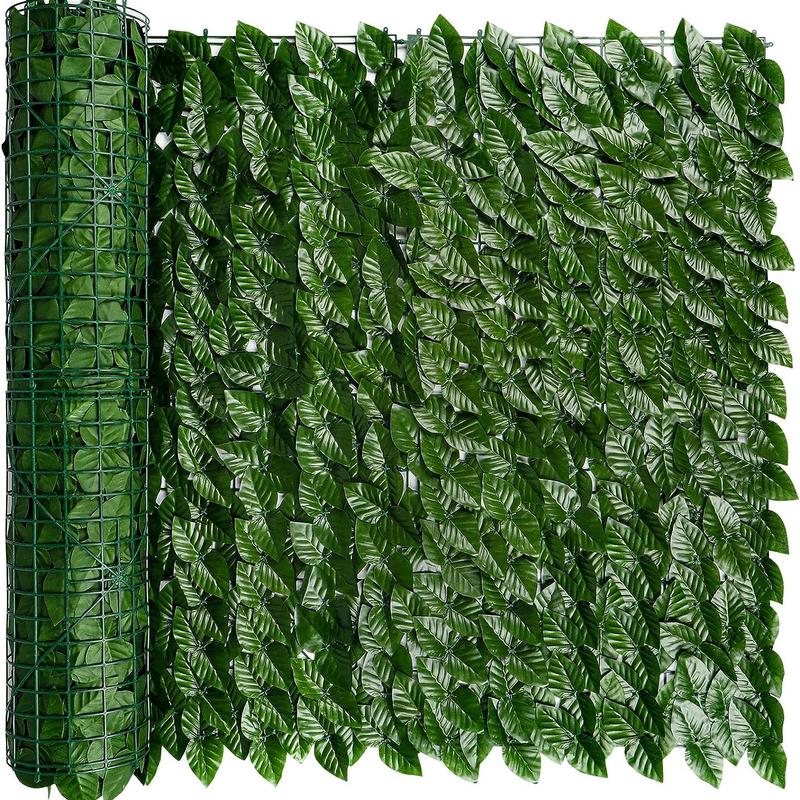 1pc 19.7x118in 50x300cm UV-Resistant Artificial Ivy Privacy Fence Wall Screen with 100 Pcs Zip Cables, Faux Greenery Backdrop Ivy Vine Leaf Hedges Fence Panels for Patio, Balcony, Garden, Backyard, and Indoor Outdoor Green Wall Decor