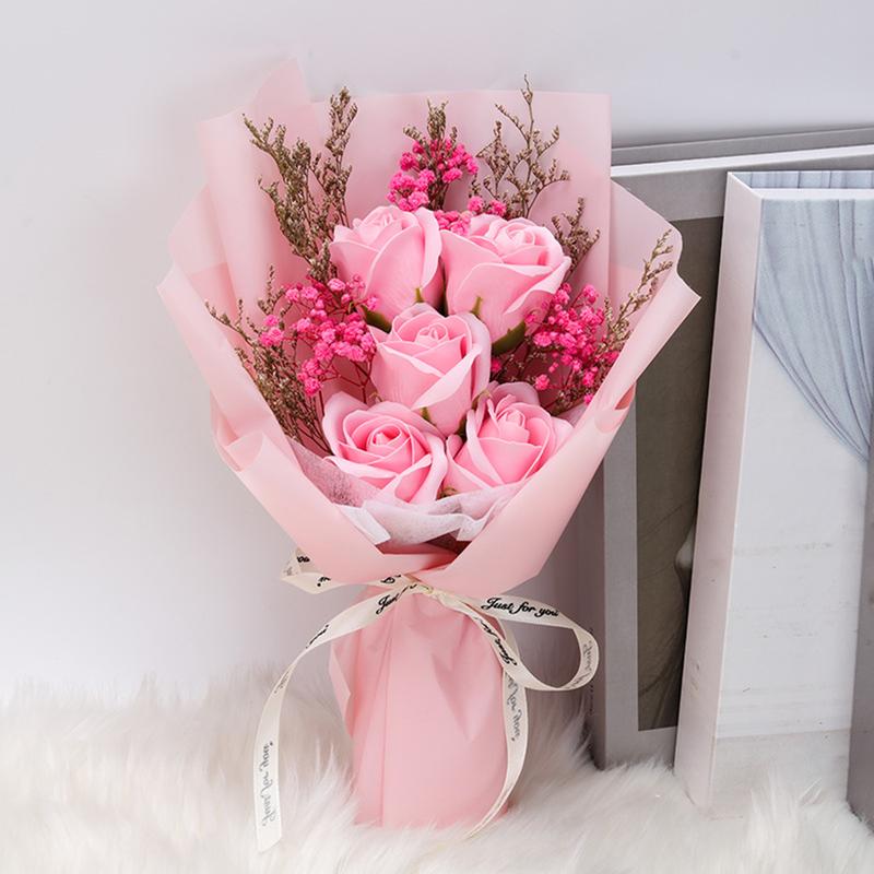 Artificial Soap Flower Bouquet Decoration Soft Touch 30x18cm Anniversary Gift for  Day, Thanksgiving Multifunctional, christmas gift