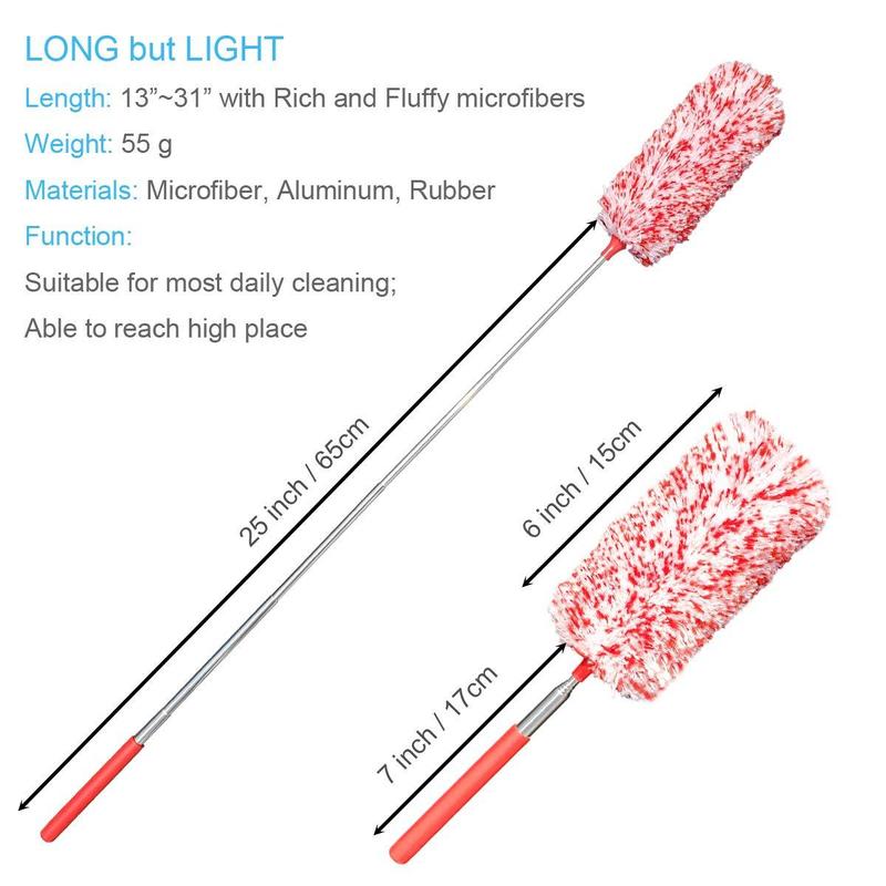 4  Pcs, [Microfiber] Hand [Duster]  [Washable]  Microfibre Cleaning  Tool Extendable [Duster]s for Cleaning Office, Car, Computer, Air Condition