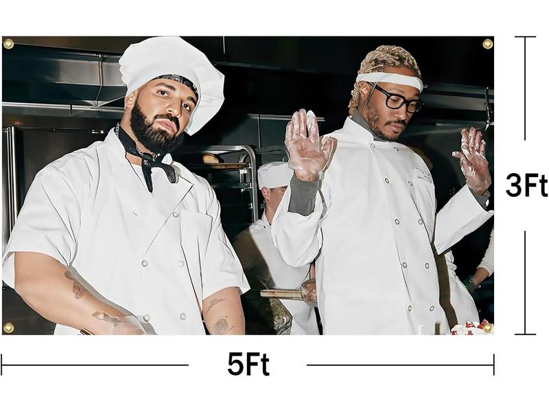 Chef Rapper Life is good  Flag 3X5 Ft With Four Brass Grommets Funny Flag Decoration for College Bedroom Room Dorm Wall Party Hip hopTapestry