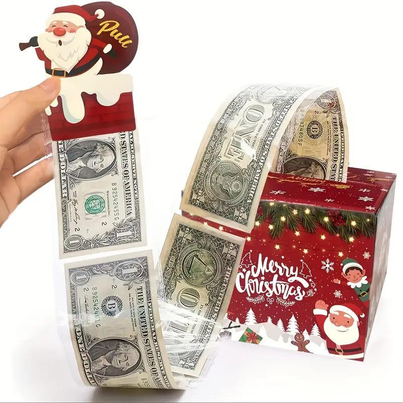 Christmas Themed Money Box, 1 Count Creative Surprise Money Rolling Gift Box, Funny Christmas Money Gift for Friends, Girlfriend, Wife, Sister