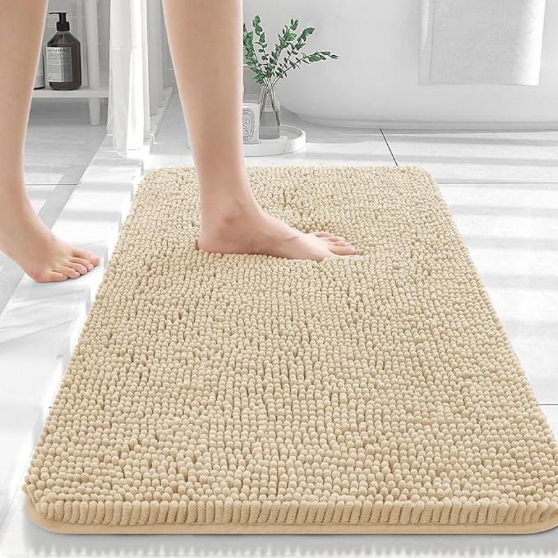 Non-slip Bath Mat, 1 Count Soft Absorbent Bath Rug, Machine Washable Bath Mat for Home Bathroom Floor