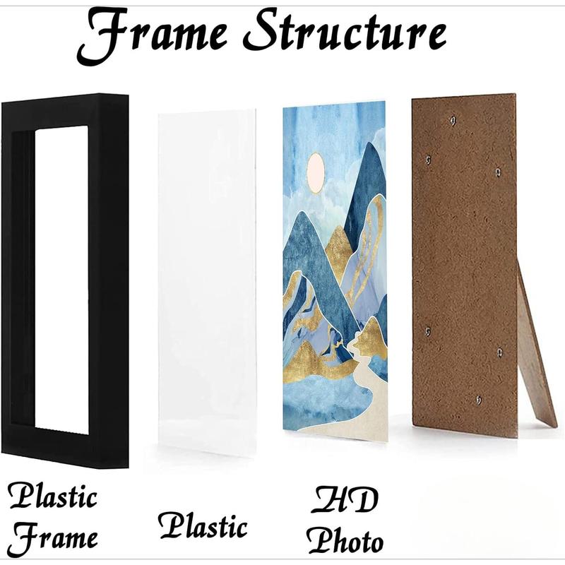 Black Picture Frame, 8x12 Picture Frame for Photo Poster Canvas Certificate Document Display Horizontally or Vertically High Transparent Wall Gallery(Size 8 x 12 inches)