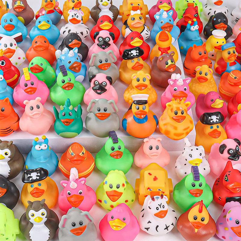 25 PCS Colorful Rubber Duck Toys Children's Party Gift Party Small Gift Halloween Gift