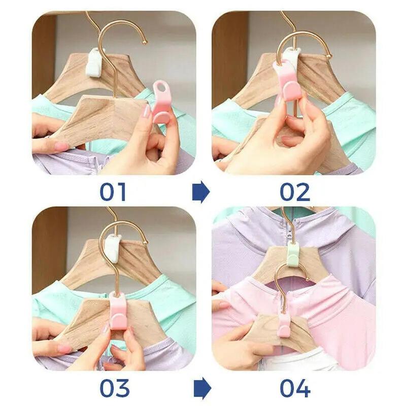 60pcs Solid Color Wardrobe Clothes Hanger Connector Hook, Cascading Hanger Hook, Space Saving Organizer for Closet