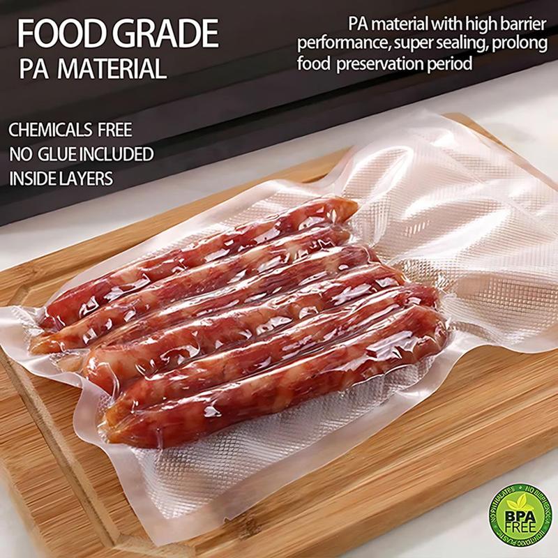 Vacuum Sealer Bag, 2 Rolls 500cm Vacuum Sealer Bag, Food Storage Bag for Vacuum Low-temperature Cooking & Meal Preparation & Steak Storage