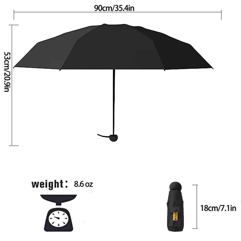 Portable Mini Umbrella with Storage Box, 1 Count Lightweight Manual Open Umbrella, Compact UV Protection Umbrella for Travel & Outdoor & Camping