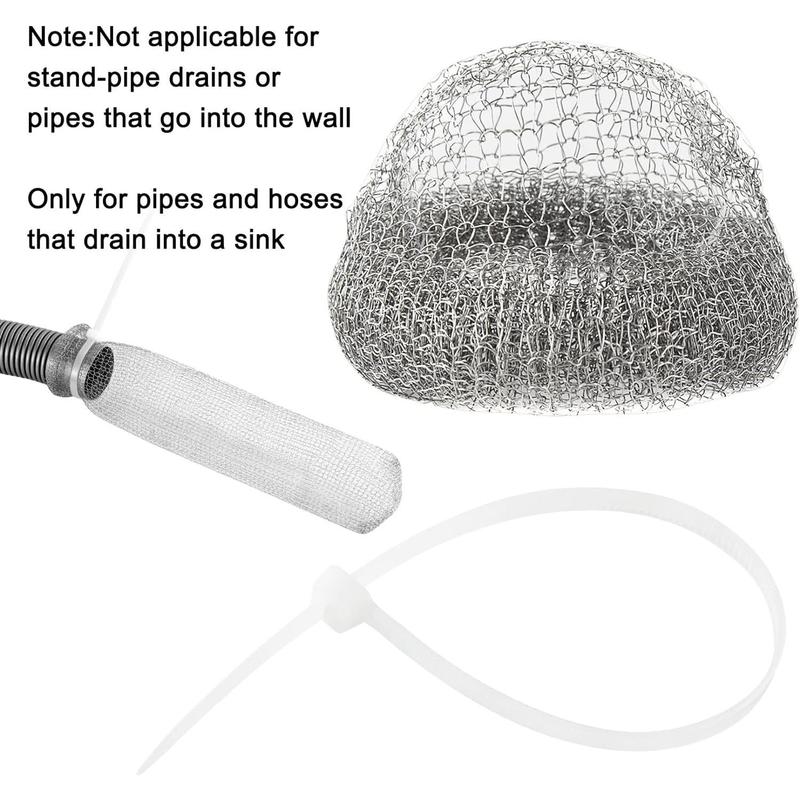 24  count   Lint Traps Washing Machine Stainless Steel Lint Snare Traps Laundry Mesh Washer Hose Filter with 24 count Cable Ties