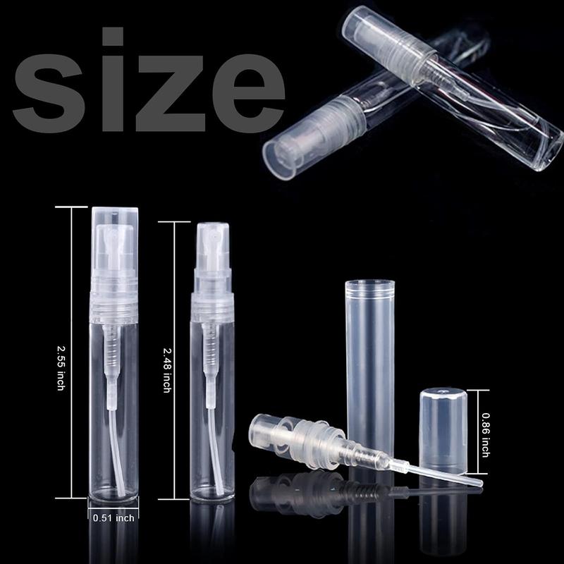 60 Pack 3ml Mini Clear Plastic Spray Bottle Empty Cute Perfume Atomizer for Cleaning, Travel, Essential Oils, Perfume.