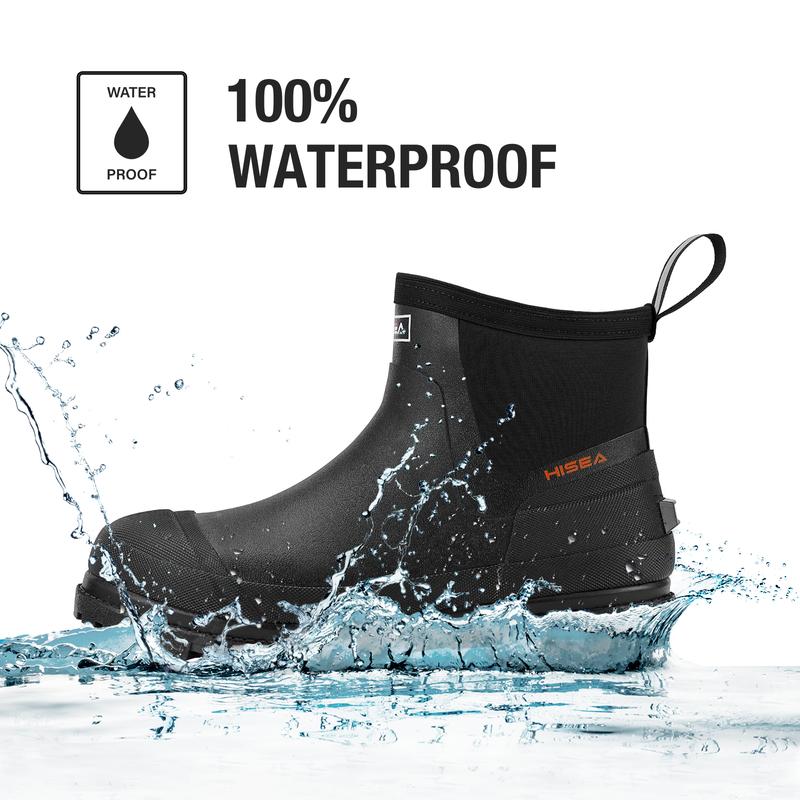 Men's Chelsea Rain Boots, Rubber Ankle Short Boots for Men Waterproof, Durable Insulated Mud Booties for Outdoor Garden Fishing Work Comfortable Shoe