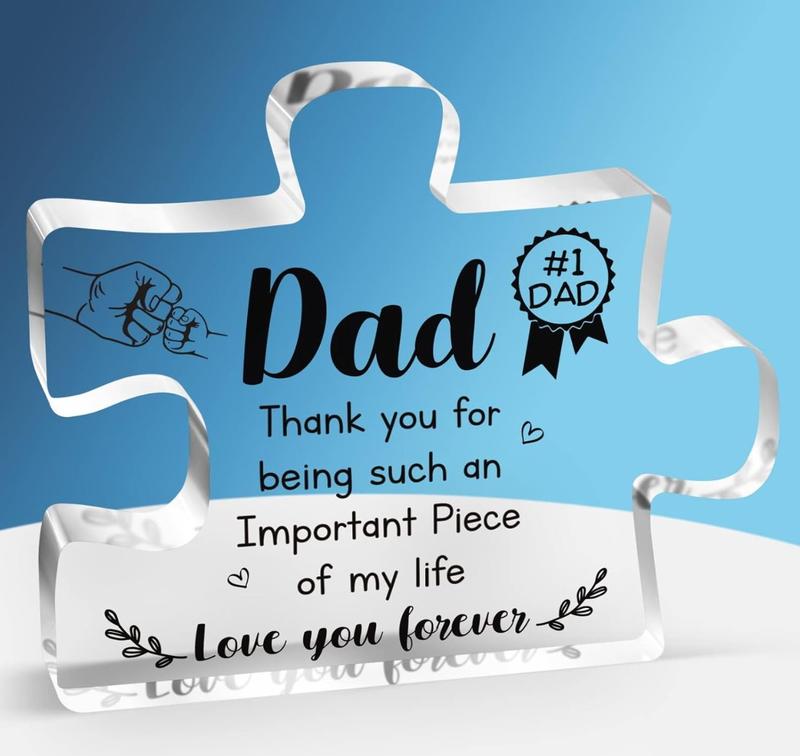 Gifts To My Dad Father's Day Gifts Acrylic Heart Shape Gift Sympathy Thankful Quote Blessed Wish Memorial Gift Table Centerpiece Decor from Son Daughter for 50th 60th 70th 80th Birthday