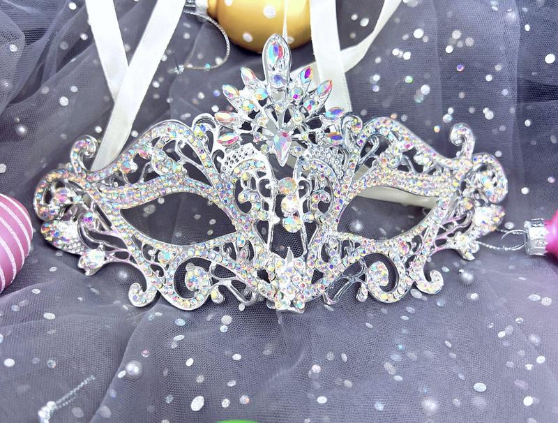 Rhinestone Masquerade Mask Mardi Gras Party New Year Christmas Birthday Masquerade Ball Dance Party Mask Accessories Multicolor