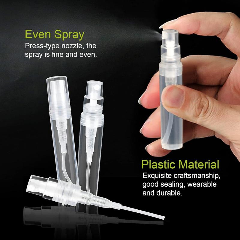 60 Pack 3ml Mini Clear Plastic Spray Bottle Empty Cute Perfume Atomizer for Cleaning, Travel, Essential Oils, Perfume.