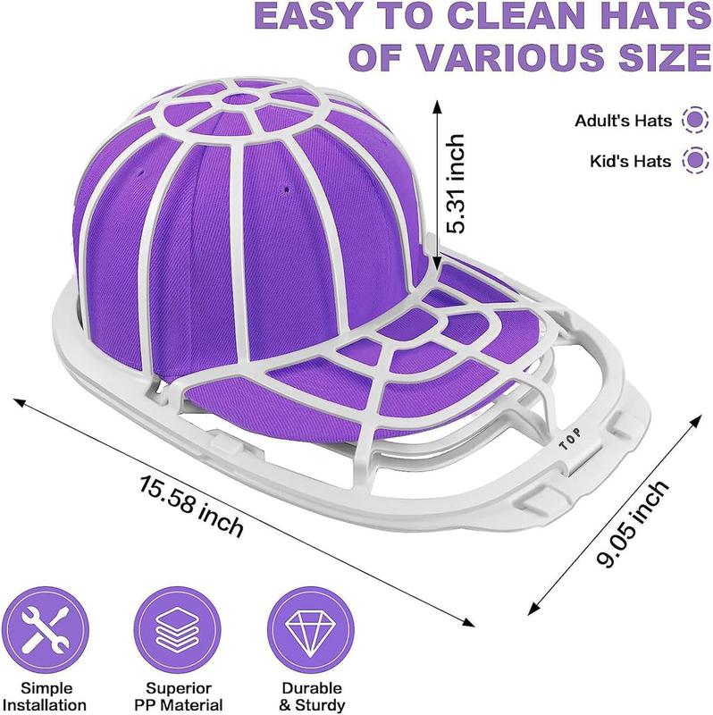 Baseball Cap Washer for Washing Machine, Baseball Hat Cleaning Protector, Hat washing Frame Cage , Hat Washing Holder. Accessories Laundry
