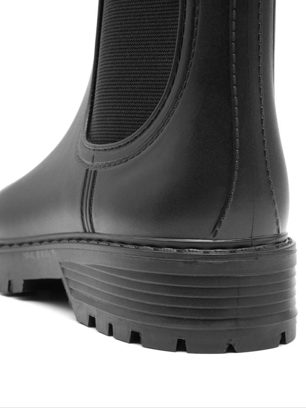 Women's Solid Color Slip on Rain Boots, Fashionable Round Toe Short Rain Boots for Outdoor, Casual Waterproof Boots for Daily Wear