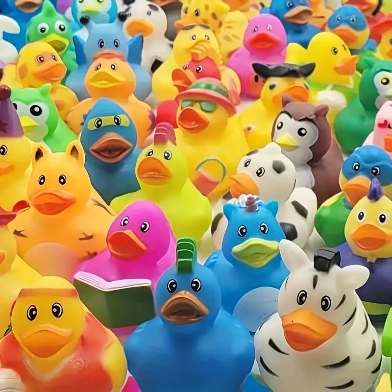 25 PCS Colorful Rubber Duck Toys Children's Party Gift Party Small Gift Halloween Gift