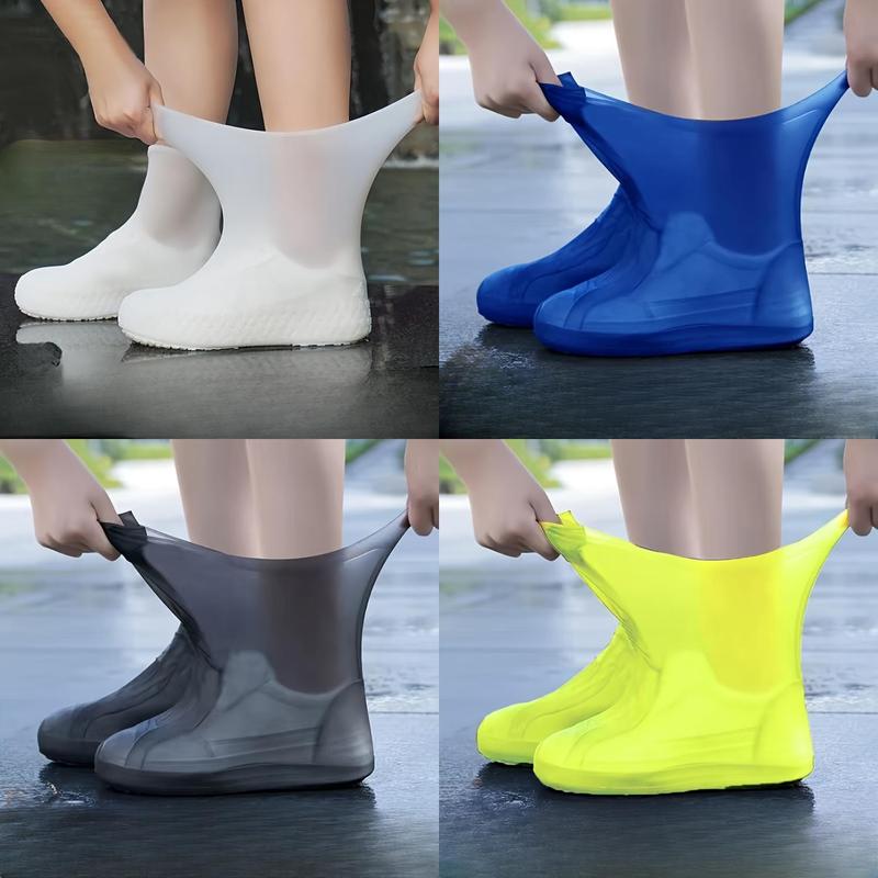 1 Pairs Outdoor Latex Rain Boots Waterproof Shoe Cover Reusable Rain Prevention Multiple Colors Durable Rubber Unisex