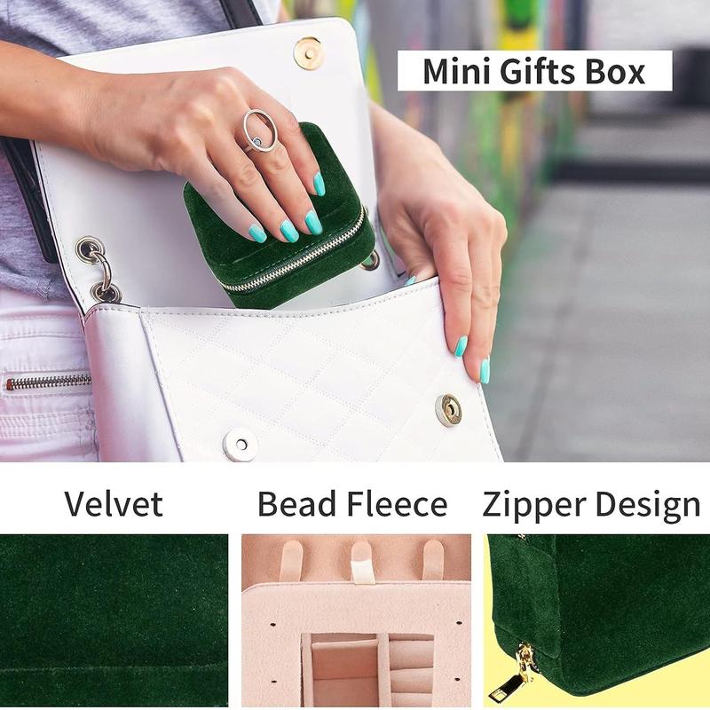 Portable Jewelry Storage Box, 1 Count Square Shaped Travel Jewelry Organizer with Mirror, Dustproof Jewelry Storage Box